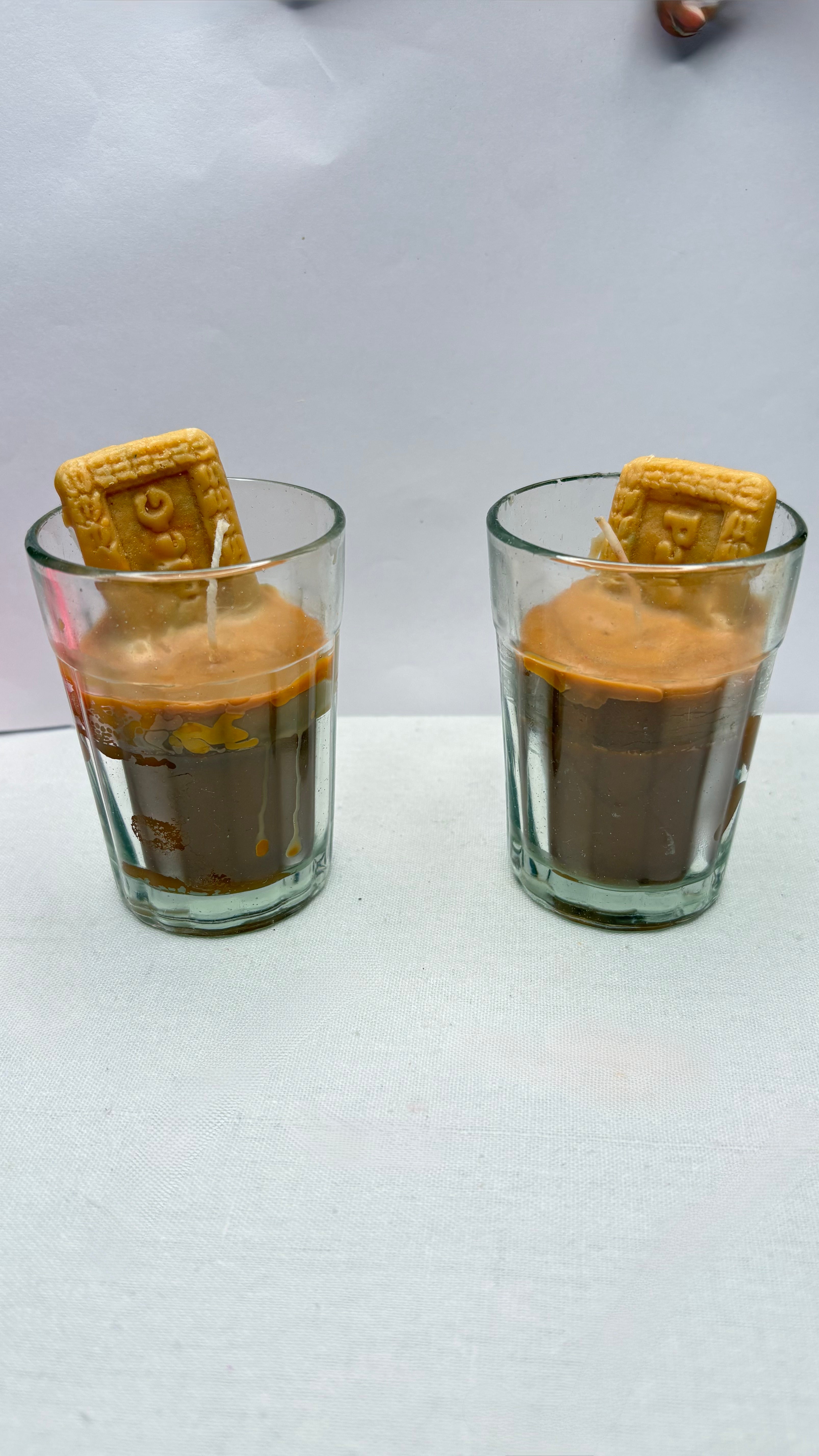 Chai-Biscuit Glass Candle (Pair)